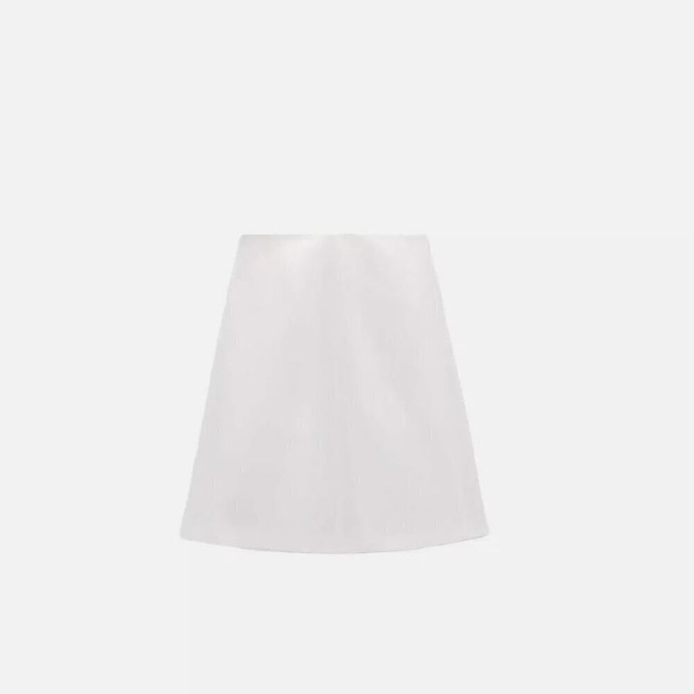 ZARA PLEATED MIDI SKIRT WHITE SIZE M 3067 409 251